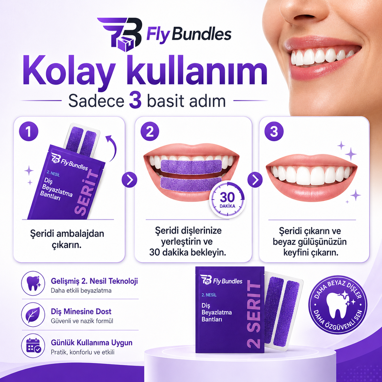 2. Nesil Diş Beyazlatma Şeritleri